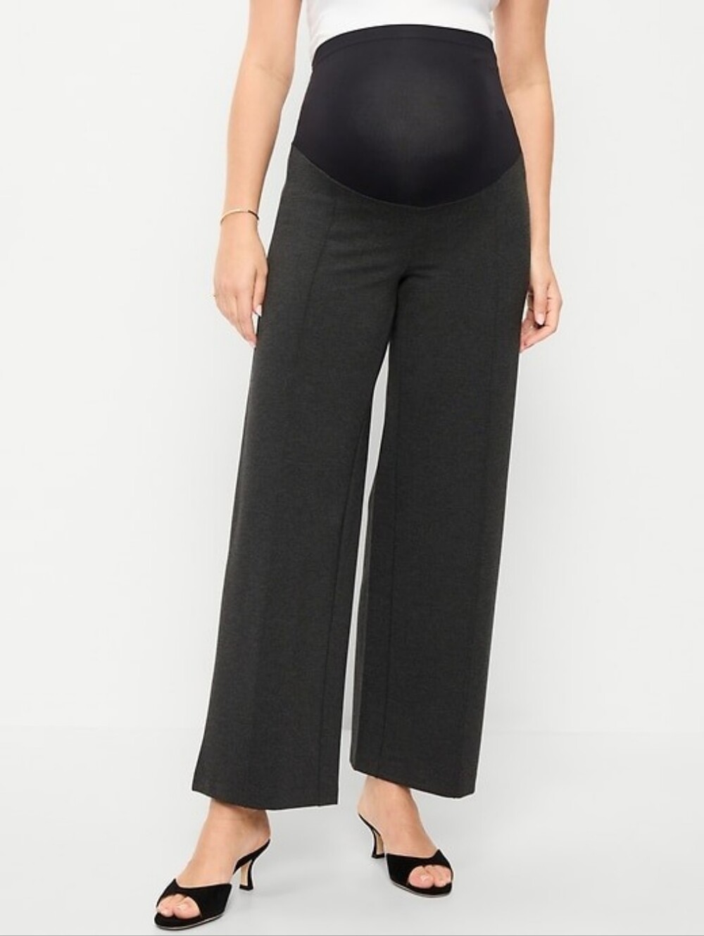 Old Navy Maternity Wide Leg Pull Panel Stretch Pull On Pants Gray L